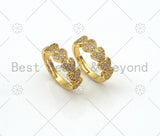 CZ Micro Pave Heart  Adjustable Ring, 18K Gold Filled Heart Link Ring, Pave Ring, Statement Ring, Dainty Heart Ring, 22mm, Sku#LD139