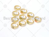 Colorful Enamel Smile Face Adjustable Ring, 18K Gold Filled Enamel Open Ring, Enamel Smile Face Ring,Sku#X240