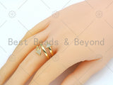 CZ Micro Pave Arrows Shape Adjustable Ring,18K Gold Filled Open Ring, CZ Arrows Ring, 20mm,Sku#X210