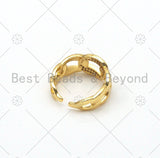 CZ Micro Pave Oval Link Shape Adjustable Ring,18K Gold Filled Open Ring, CZ Oval Link Ring, 21mm,Sku#X224