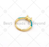 Colorful Enamel Adjustable  Ring, 18K Gold Filled Enamel Stacking Ring, Adjustable Ring, Fashion Enamel Jewelry, 21mm, Sku#X235