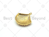 Star on Half Enamel and Half Gold Shell Shape Pendant, 18K Gold Filled Enamel Shell Charm,Enamel Jewelry Findings,28x28mm,Sku#L616