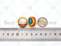 Colorful Enamel Rainbow Shape Adjustable Ring, 18K Gold Filled Enamel Open Ring, Statement Ring,22mm,Sku#O77