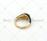 Colorful Enamel With Oval CZ Adjustable Ring, 18K Gold Filled Enamel Open Ring, CZ Statement Ring,22x25mm,Sku#X250