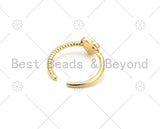 Heart Shape Adjustable Ring,18K Gold Filled Heart Open Ring, CZ Heart Ring, 21mm,Sku#O79