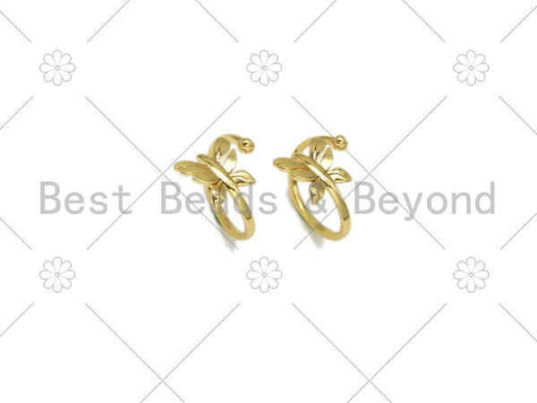Butterfly Shape Adjustable Ring,18K Gold Filled Open Ring, Butterfly Ring, 20mm,Sku#X246