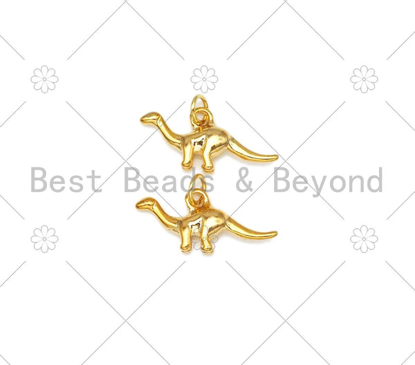 3D Dinosaur Shape Pendant, 18K Gold Filled Dinosaur Charm, Necklace Bracelet Charm Pendant,23x10mm,Sku#ZX38
