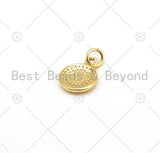 White Enamel Evil Eye Heart Cross Star On Round Coin Shape Pendant, Gold Filled Enamel Charm,Enamel Jewelry Findings, 12x10mm,Sku#LD144
