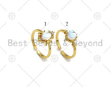 Oval/Round Blue Moonstone Adjustable Ring,18K Gold Filled Moonstone Open Ring, Moonstone Ring, 20x24mm,Sku#X252