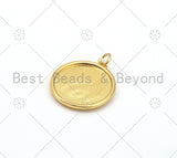 Colorful Enamel Yinyang Round Coin Pendant, 18K Gold Filled Enamel Tai Ji Pendant, Religious Necklace Bracelet Charm, 22x20mm,Sku#LK429