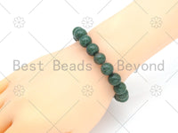 Quality Natural Green African Jade Stretchy Bracelet, 8mm/10mm Elastic Fit Round Smooth Jade, 7.5'' African Jade Bracelet,Sku#EF58
