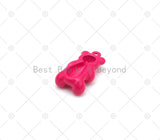 Enamel Colorful Teddy Bear Pendant, Cute Teddy Bear Charm, Pink Turquoise Black Yellow Enamel Jewelry, 17x0mm,Sku#F1436