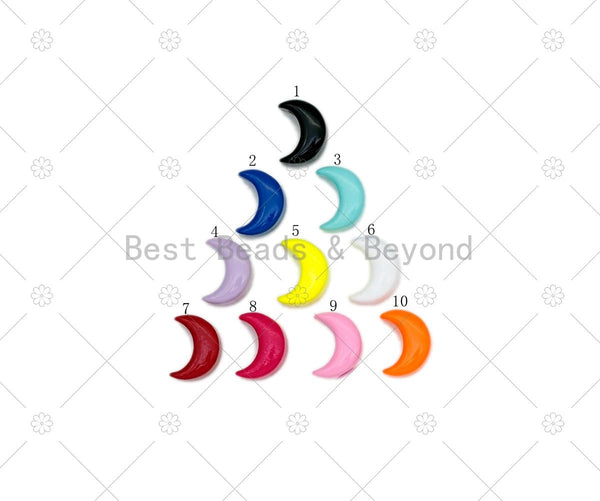 Enamel Colorful Crscent Moon, Crescent Moon, Pink Turquoise Black Yellow Enamel Jewelry,10x8mm,Sku#LD159