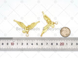 Gold Eagle with Big Clear CZ  Shape Pendant, 18K Gold Filled Eagle Charm, Necklace Bracelet Charm Pendant, 55x34mm, Sku#LK457