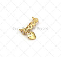 CZ Micropave Love Word with Dianty Heart Shape Pendant, 18K Gold Filled Big Clear CZ Love Charm,Necklace Bracelet Pendant,16x13mm, Sku#Y516