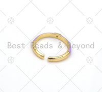 Colorful Enamel Round Adjustable Ring, 18K Gold Filled CZ Open Ring, Statement Ring,3x22mm,Sku#X265