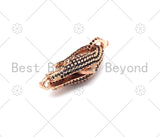 Black CZ Micro Pave Crocodile Shape Clasp, Crocodile Connector, Bracelet Necklace CZ Crocodile Clasp,13x30mm,Sku#Y506