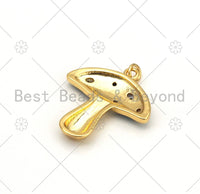 Colorful Enamel Mushroom Shape Pendant, 18K Gold Filled CZ Micropave Charm,Necklace Bracelet Charm Pendant,25x28mm,Sku#LK455