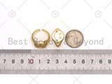 Gold Filled Smiley Face Adjustable Ring, Statement Ring, 22x14mm,Sku#LD153