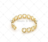 Cute Smiley Face Bangle Bracelet, 18K Gold Filled Open Cuff Bracelet, Adjustable Bracelet, Fashion Jewelry, 64x13mm, Sku#LD155