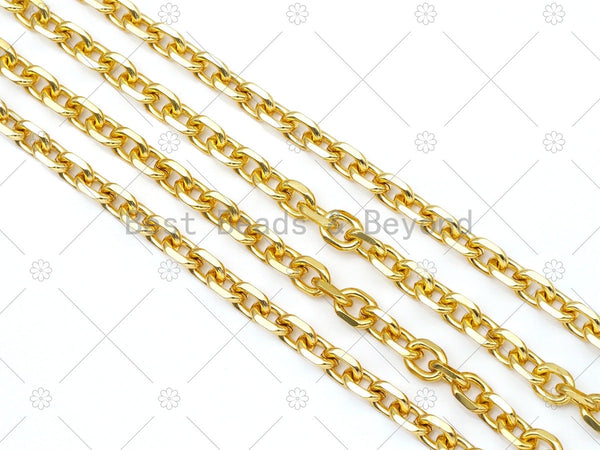 Thick Square link Chain by Yard, Gold Filled Paper Clip Rectangle Chain, Wholesale Bulk Chain, Necklace Bracelet DIY Chain, 7x10mm, LD157