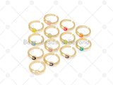 Colorful Enamel Safety Pin Shape Adjustable Ring, 18K Gold Filled Enamel Open Ring, Statement Ring,6x21mm,Sku#X280