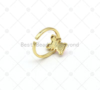 Colorful Enamel Teddy Bear Adjustable Ring, 18K Gold Filled Enamel Open Ring, Statement Ring,Sku#LD170