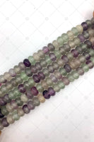 2mm Large Hole Natural Purple Green Fluorite Beads, 6x10mm Rondelle Smooth Fluorite, Big Hole Beads, 8" Long Strands, Sku#U1240 Bestbeads&Beyond