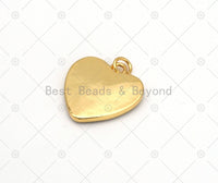 Cute Gold Heart On Colorful Enamel Heart Shape Pendant, 18K Gold Filled Heart Charm, Necklace Bracelet Charm Pendant,19x20mm, Sku#LK483
