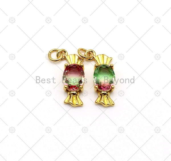 Multicolor Candies Shape Pendant, 18K Gold Filled Candy Charm, Necklace Bracelet Charm Pendant,Sku#LK506