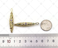 Multicolor CZ Micro Pave Crocodile Shape Pendant, 18K Gold Filled Crocodile Charm, Necklace Bracelet Charm Pendant,Sku#LK512