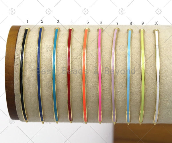 Colorful Enamel Thin Bar Bracelet Connector, 18K Gold Filled Enamel Links, Necklace Bracelet Charm, Sku#LK513