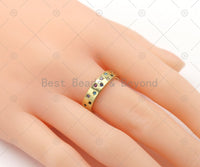 CZ Micro Pave on Band Adjustable Ring, 18K Gold silver Filled Open Ring, CZ Statement Ring, Sku#X283