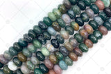 2mm Large Hole Natural Indian Agate Beads, 6x10mm Rondelle Smooth Indian Agate, Big Hole Beads, 8" Long Strands, Sku#U1238