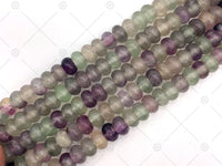 2mm Large Hole Natural Purple Green Fluorite Beads, 6x10mm Rondelle Smooth Fluorite, Big Hole Beads, 8" Long Strands, Sku#U1240 Bestbeads&Beyond