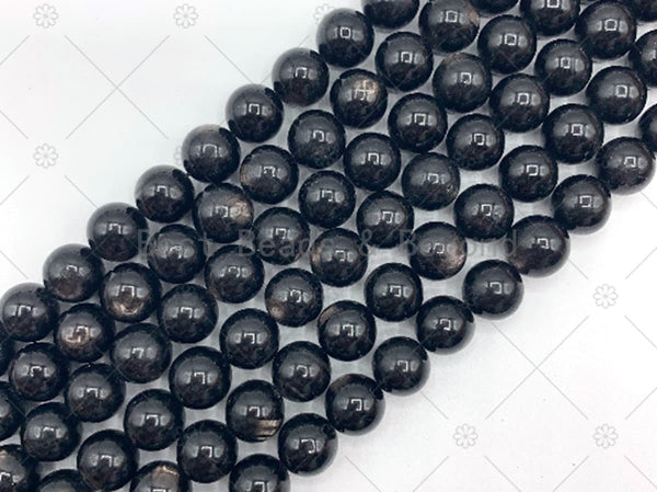 Quality Genuine Hypersthene Round Smooth Beads, 8mm/10mm Natural Hypersthene Beads, 15.5'' Full Strand, Sku#U1245