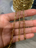 Gold Silver Small link thick Paperclip Chain by Yard, sku#LS06
